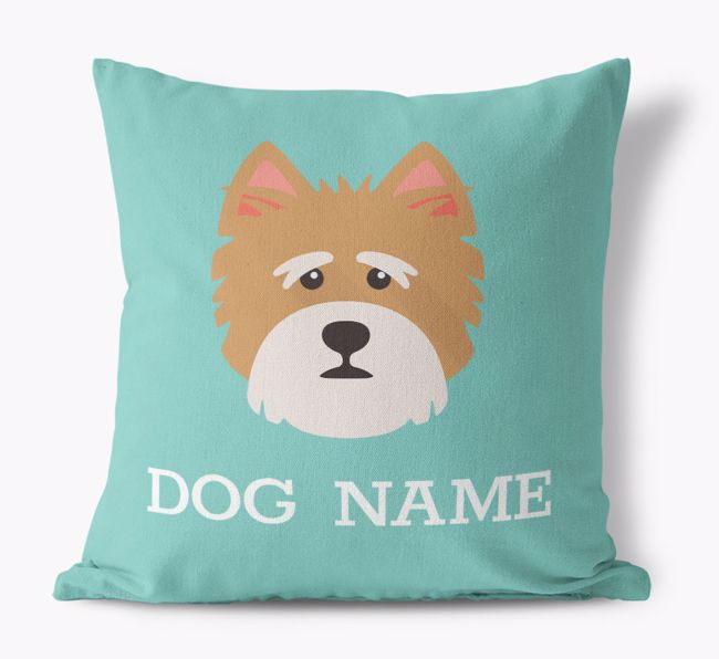 {dogsName}'s Icon: Personalised {breedFullName} Canvas Cushion